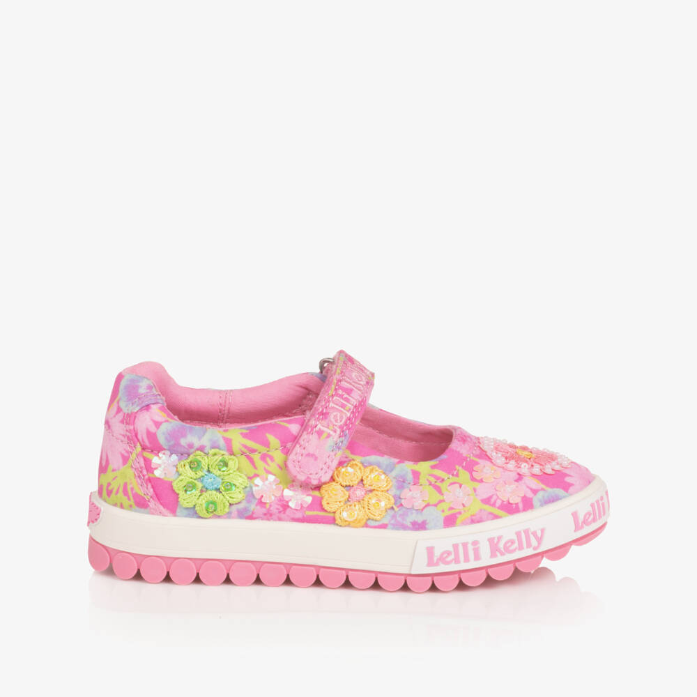 Lelli Kelly-Girls Blush Floral Beaded Shoe | Childrensalon Outlet
