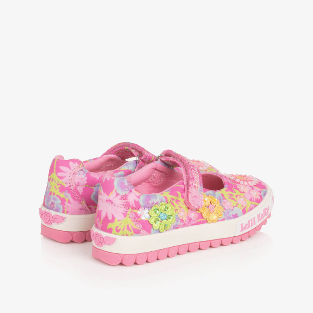 Lelli Kelly-Girls Blush Floral Beaded Shoe | Childrensalon Outlet