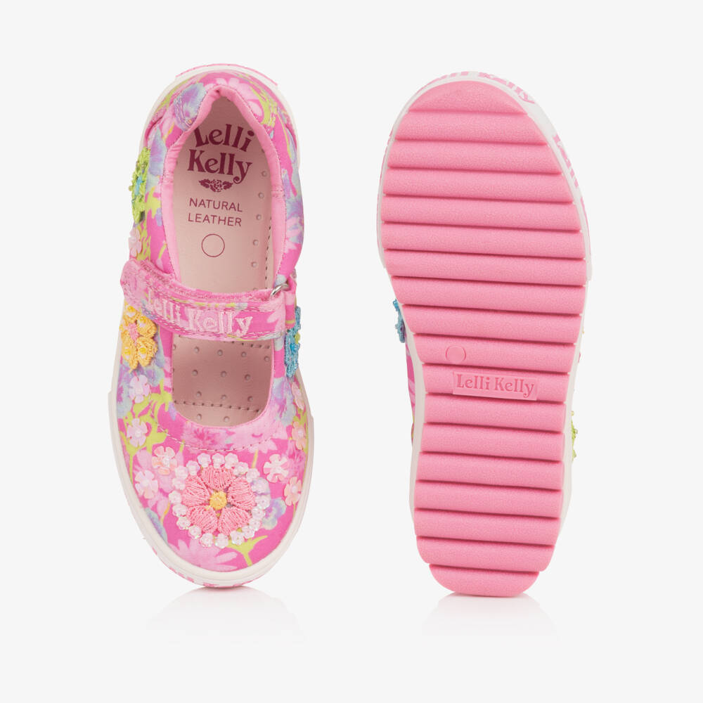 Lelli Kelly-Girls Blush Floral Beaded Shoe | Childrensalon Outlet
