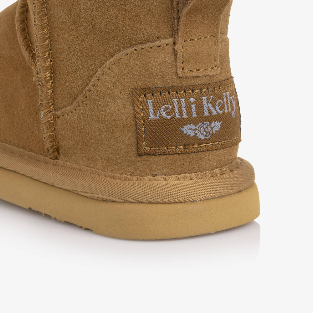 Lelli Kelly-Girls Brown Suede Leather Boots with Fleecy Lining | Childrensalon Outlet