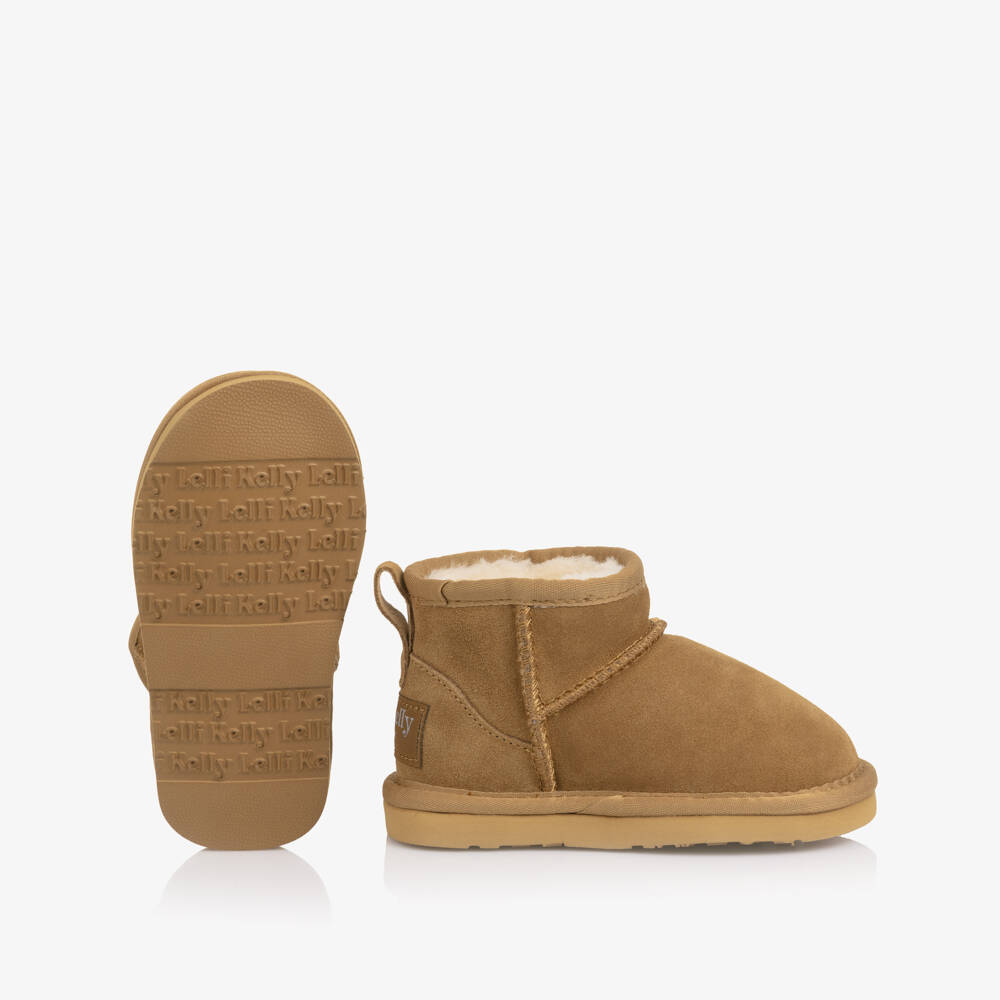 Lelli Kelly-Girls Brown Suede Leather Boots with Fleecy Lining | Childrensalon Outlet