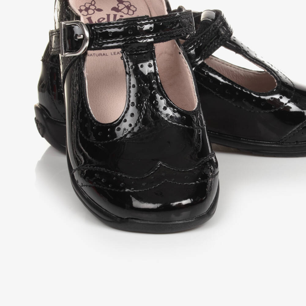 Lelli Kelly-Girls Elegant Black Glossy T-Strap Flats | Childrensalon Outlet