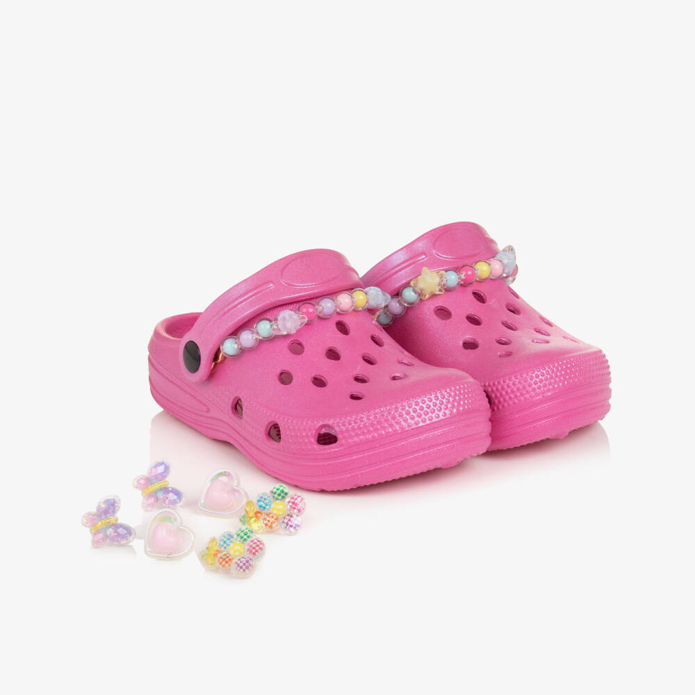 Lelli Kelly-Girls Fuchsia Pink Gem Clogs | Childrensalon Outlet
