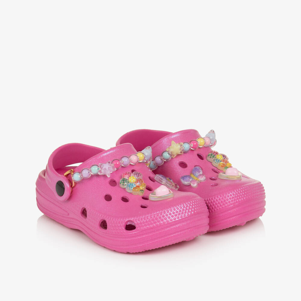 Lelli Kelly-Girls Fuchsia Pink Gem Clogs | Childrensalon Outlet
