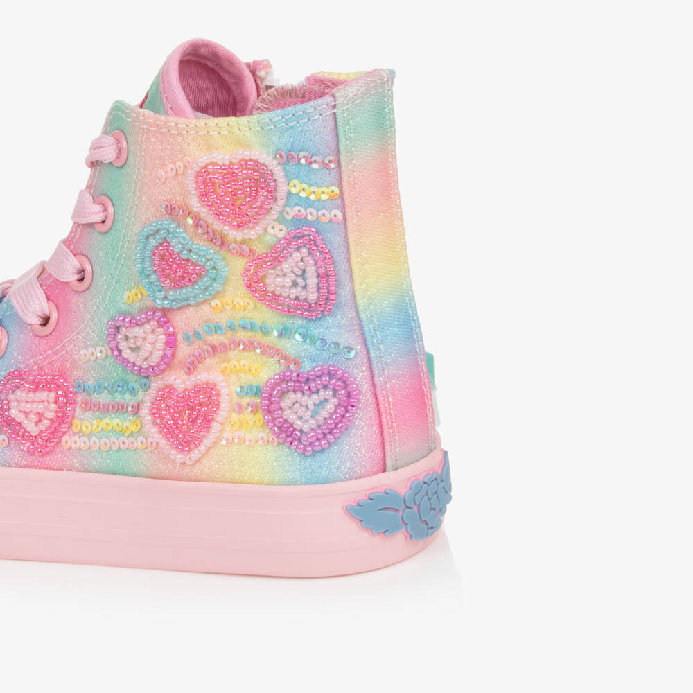 Lelli Kelly-Girls Glittery Rainbow High-Top Trainers | Childrensalon Outlet