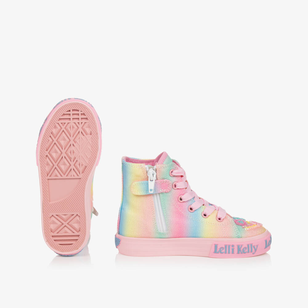 Lelli Kelly-Girls Glittery Rainbow High-Top Trainers | Childrensalon Outlet