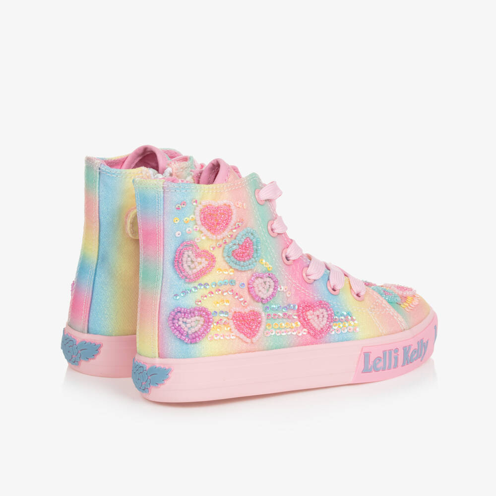 Lelli Kelly-Girls Glittery Rainbow High-Top Trainers | Childrensalon Outlet