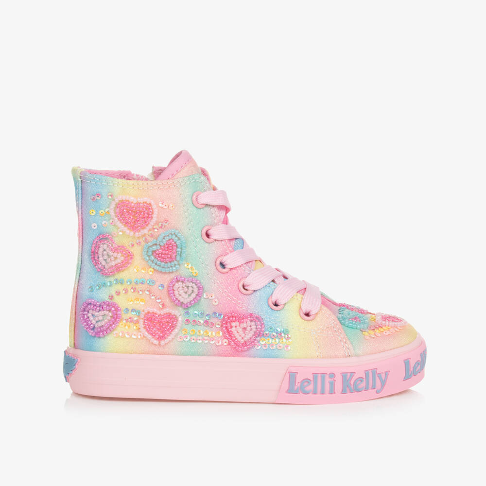 Lelli Kelly-Girls Glittery Rainbow High-Top Trainers | Childrensalon Outlet