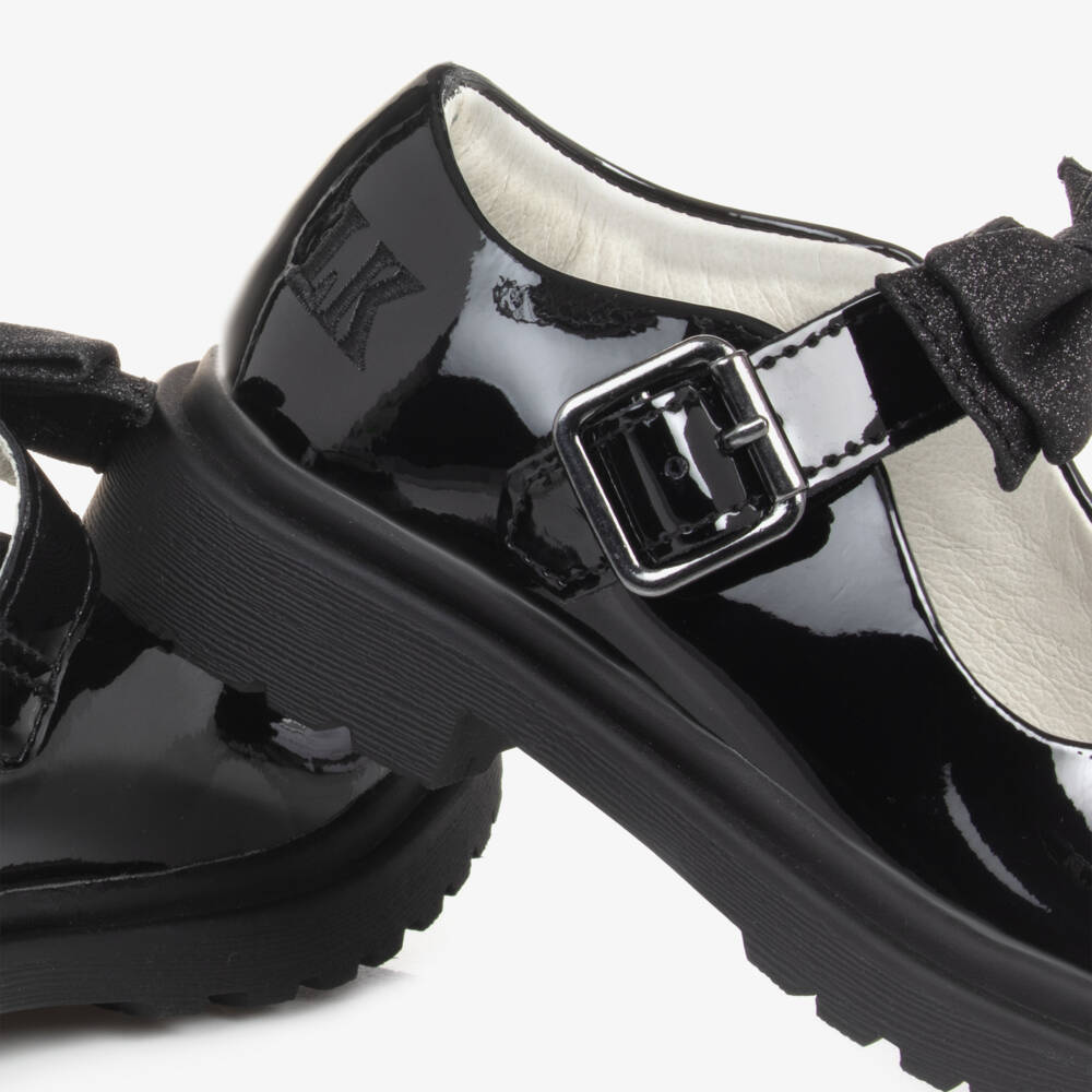 Lelli Kelly-Girls Glossy Black Bow Mary Janes | Childrensalon Outlet