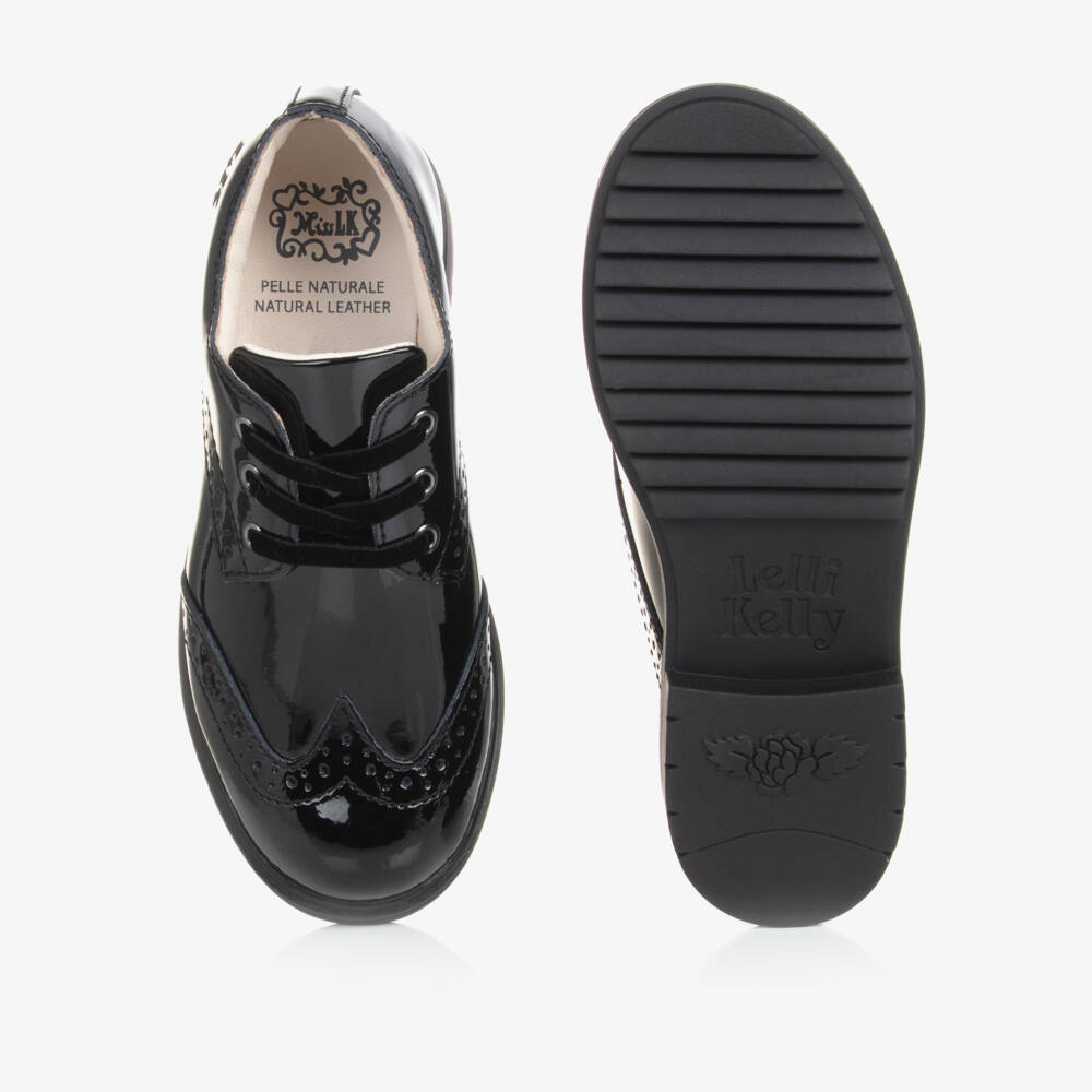 Lelli Kelly-Girls Glossy Black Leather Brogues | Childrensalon Outlet