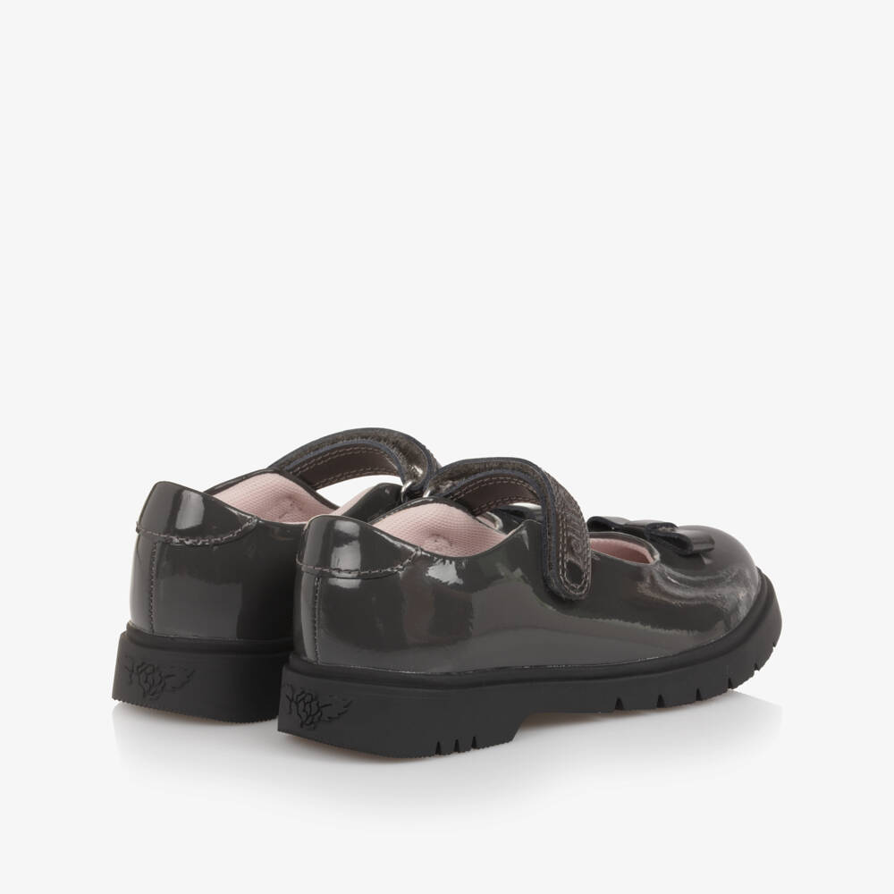 Lelli Kelly-Girls Grey Patent Leather Bar Shoes with Bow Detail | Childrensalon Outlet