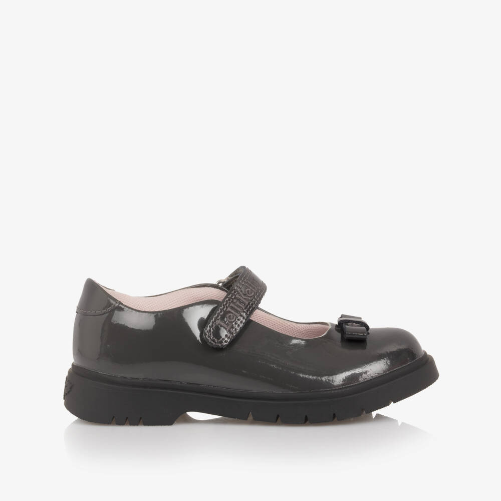 Lelli Kelly-Girls Grey Patent Leather Bar Shoes with Bow Detail | Childrensalon Outlet