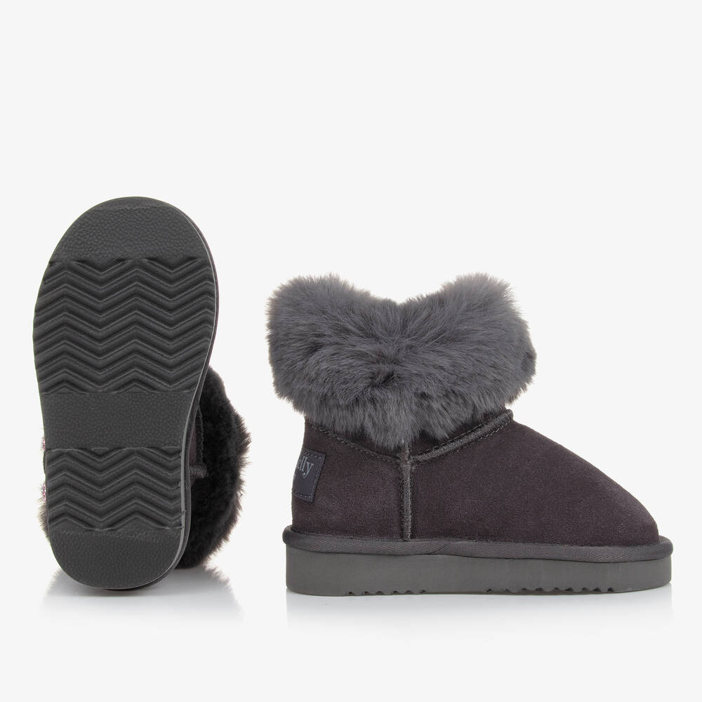 Lelli Kelly-بوت جلد شامواه لون رمادي للبنات | Childrensalon Outlet