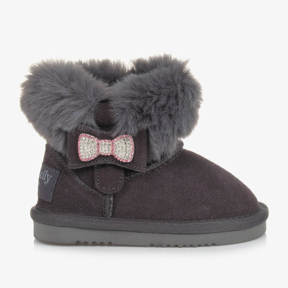 Lelli Kelly-بوت جلد شامواه لون رمادي للبنات | Childrensalon Outlet