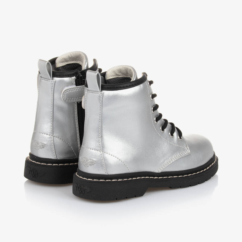 Lelli Kelly-Girls Metallic Silver Faux Leather Boots | Childrensalon Outlet
