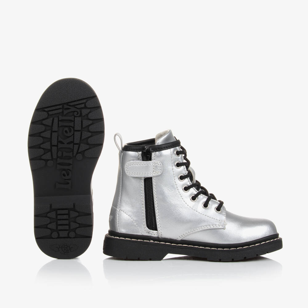 Lelli Kelly-Girls Metallic Silver Faux Leather Boots | Childrensalon Outlet