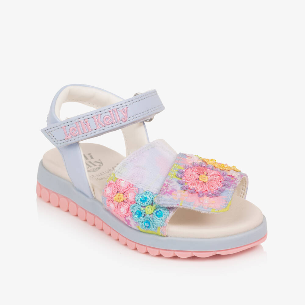 Lelli Kelly-Girls Navy Blue Floral Bead Sandals | Childrensalon Outlet