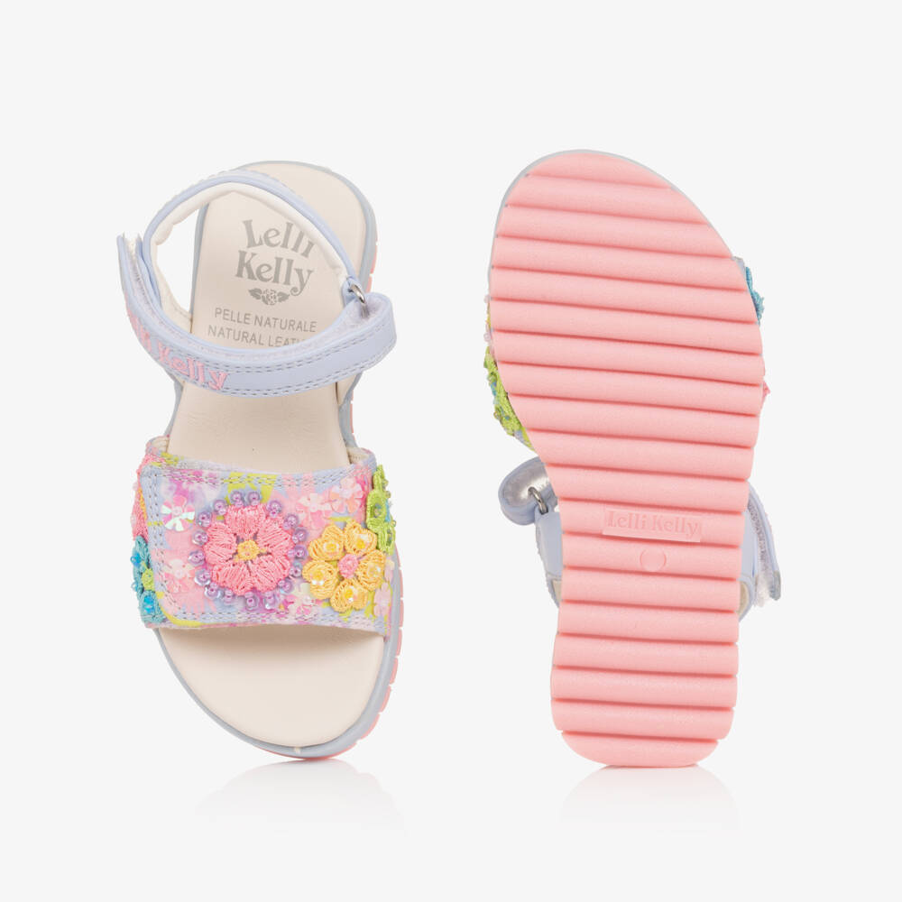 Lelli Kelly-Girls Navy Blue Floral Bead Sandals | Childrensalon Outlet