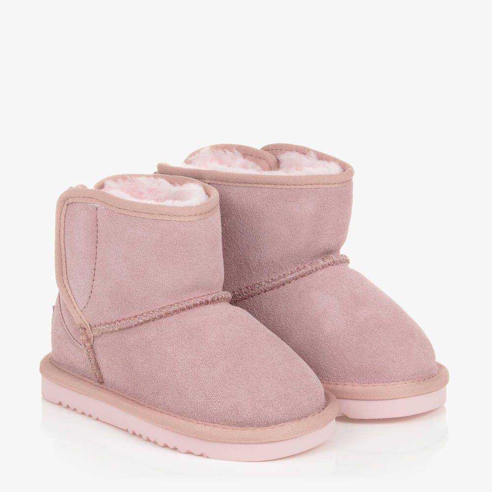 Lelli Kelly Girls Pale Pink Suede Heart Boots Childrensalon Outlet