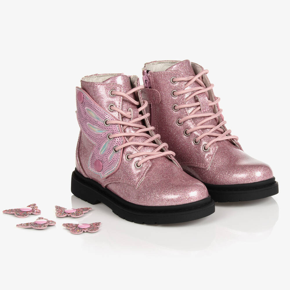 Lelli Kelly - Girls Pink Butterfly Boots | Childrensalon