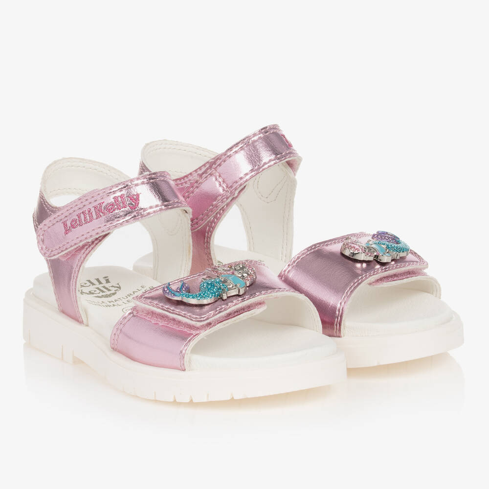 Lelli Kelly - Girls Pink Diamanté Mermaid Sandals | Childrensalon