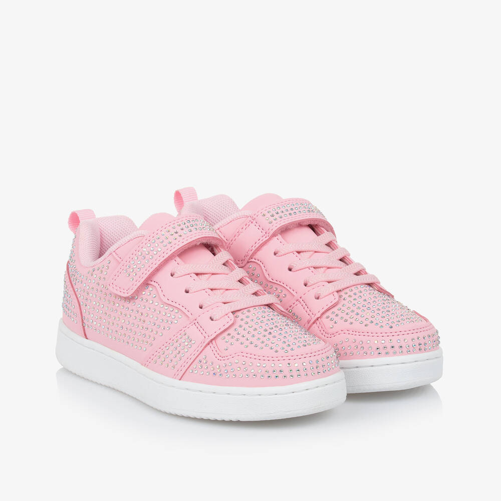 Lelli Kelly-Girls Pink Diamanté Velcro Trainers | Childrensalon Outlet