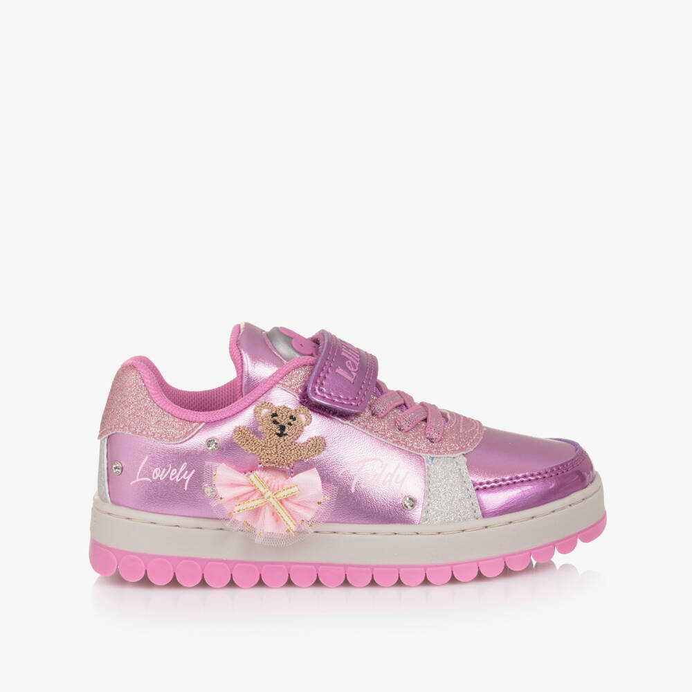 Lelli Kelly-Girls Pink Faux Leather Light-Up Musical Teddy Ballerina Trainers | Childrensalon Outlet