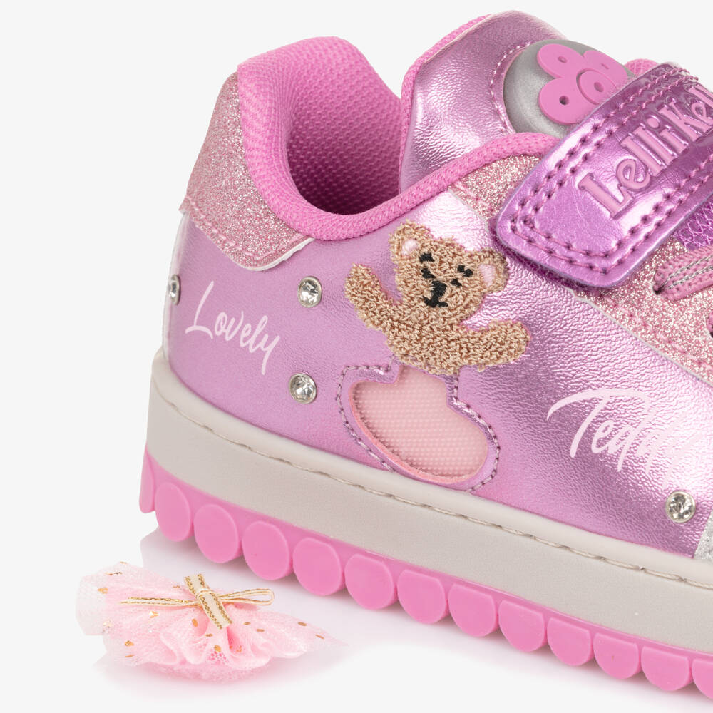 Lelli Kelly-Girls Pink Faux Leather Light-Up Musical Teddy Ballerina Trainers | Childrensalon Outlet