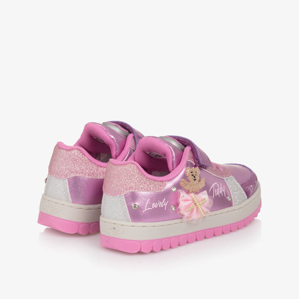 Lelli Kelly-Girls Pink Faux Leather Light-Up Musical Teddy Ballerina Trainers | Childrensalon Outlet