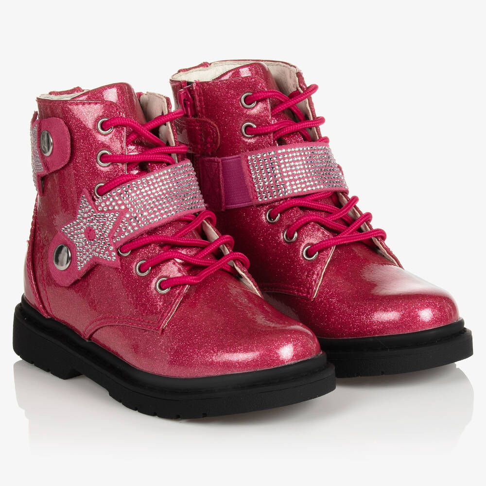 Lelli Kelly Girls Pink Glitter Ankle Boots Childrensalon Outlet