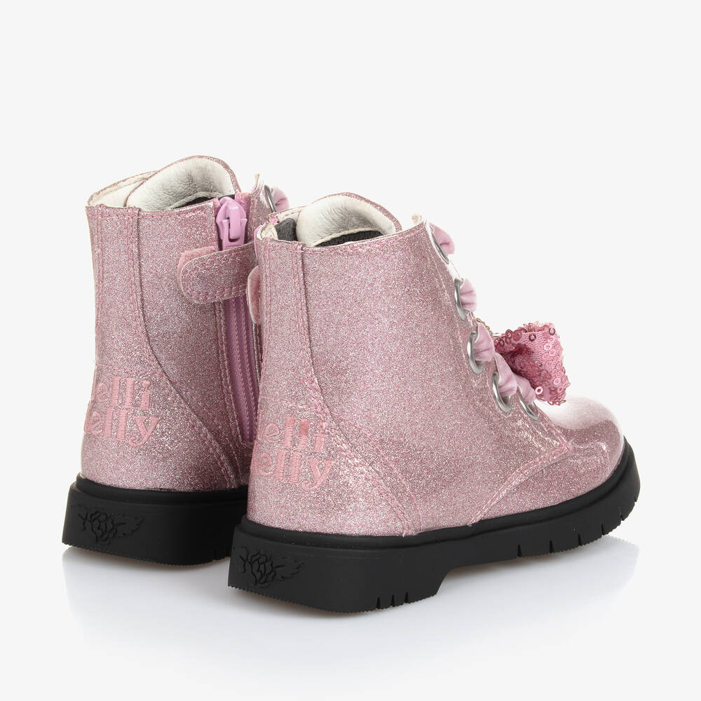 Lelli Kelly Girls Pink Glitter Bow Boots Childrensalon Outlet