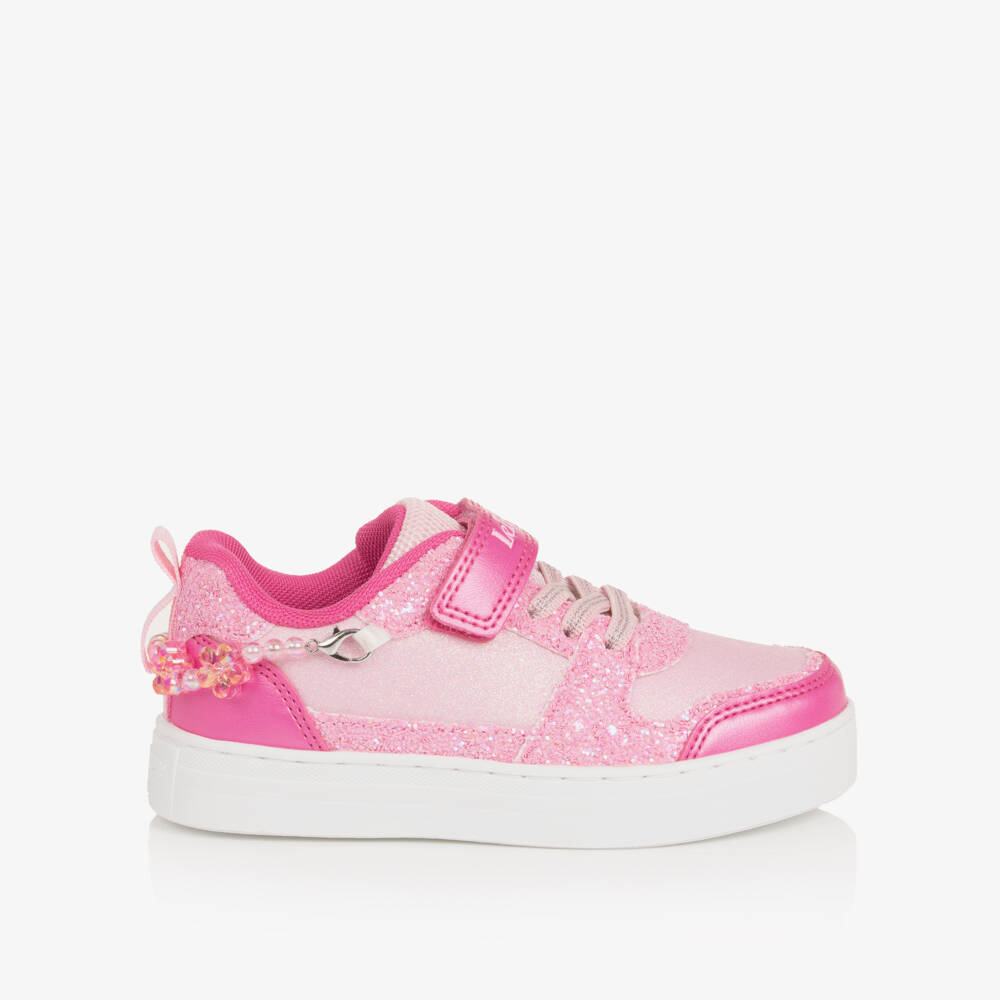 Lelli Kelly-Girls Pink Glitter Velcro Trainers with Bracelet | Childrensalon Outlet