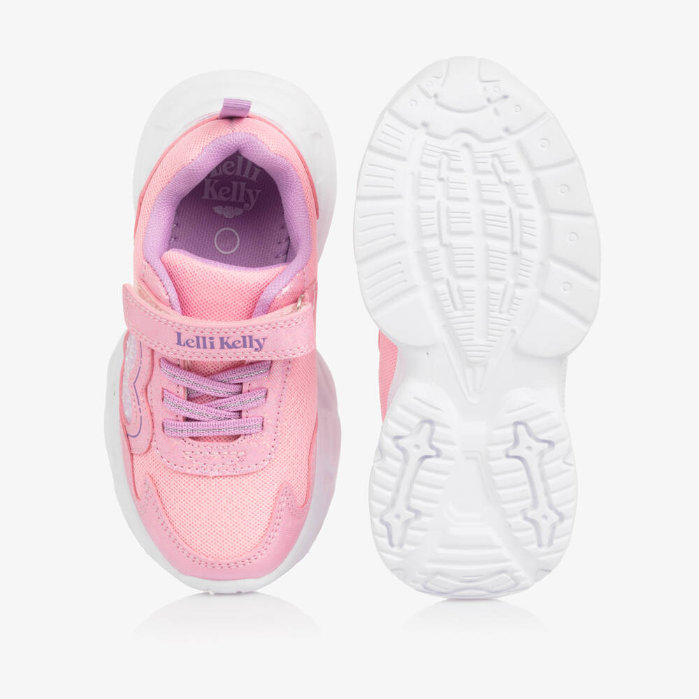 Lelli Kelly-Girls Pink Heart Trainers with Light-Up Sole | Childrensalon Outlet