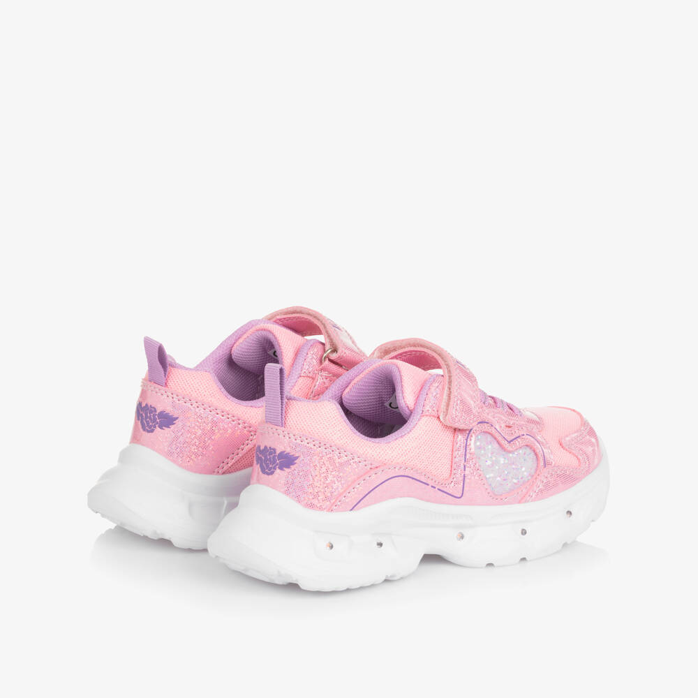 Lelli Kelly-Girls Pink Heart Trainers with Light-Up Sole | Childrensalon Outlet