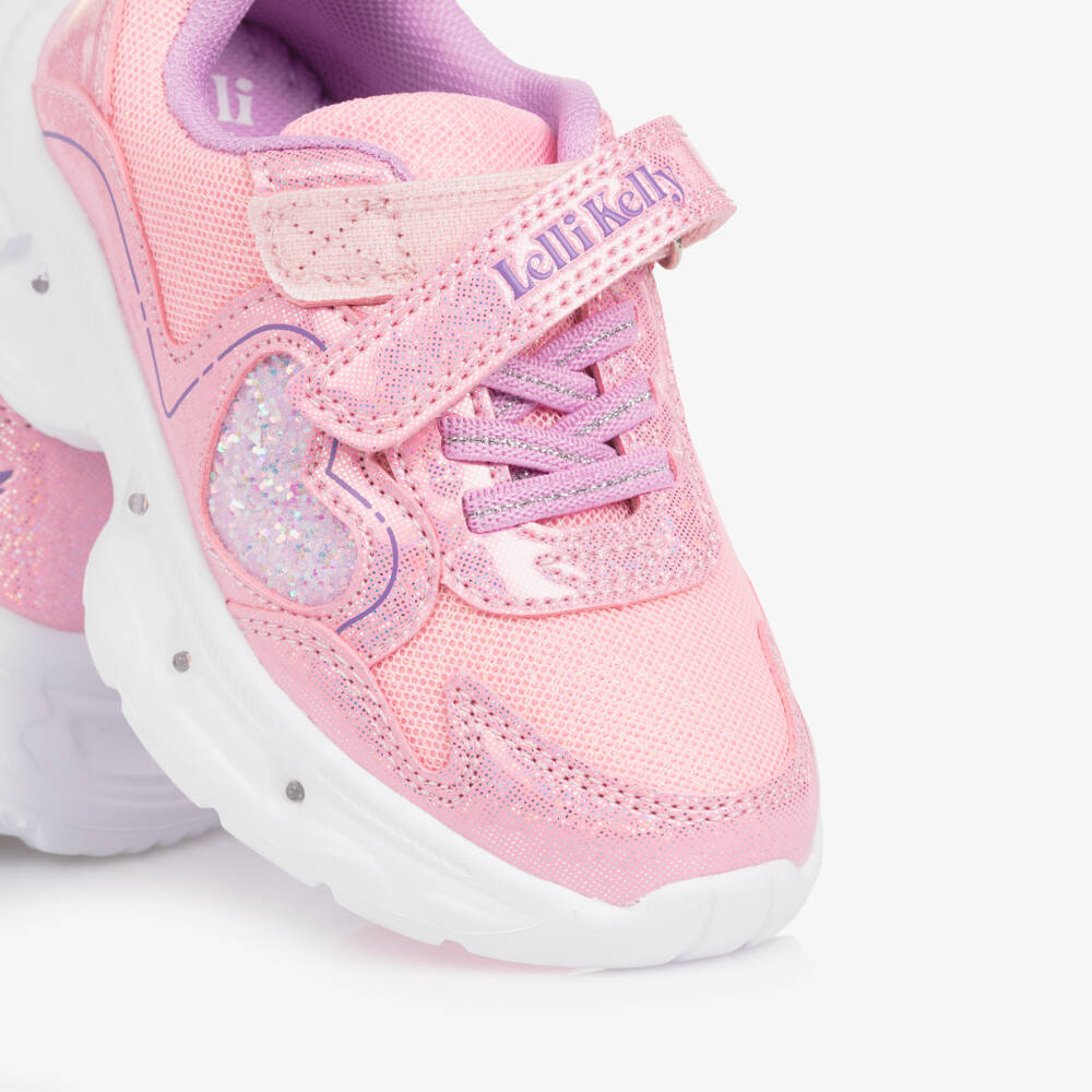 Lelli Kelly-Girls Pink Heart Trainers with Light-Up Sole | Childrensalon Outlet