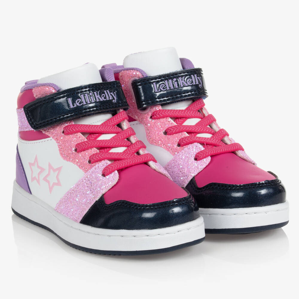 Lelli Kelly-Girls Pink High Top Velcro Trainers | Childrensalon Outlet