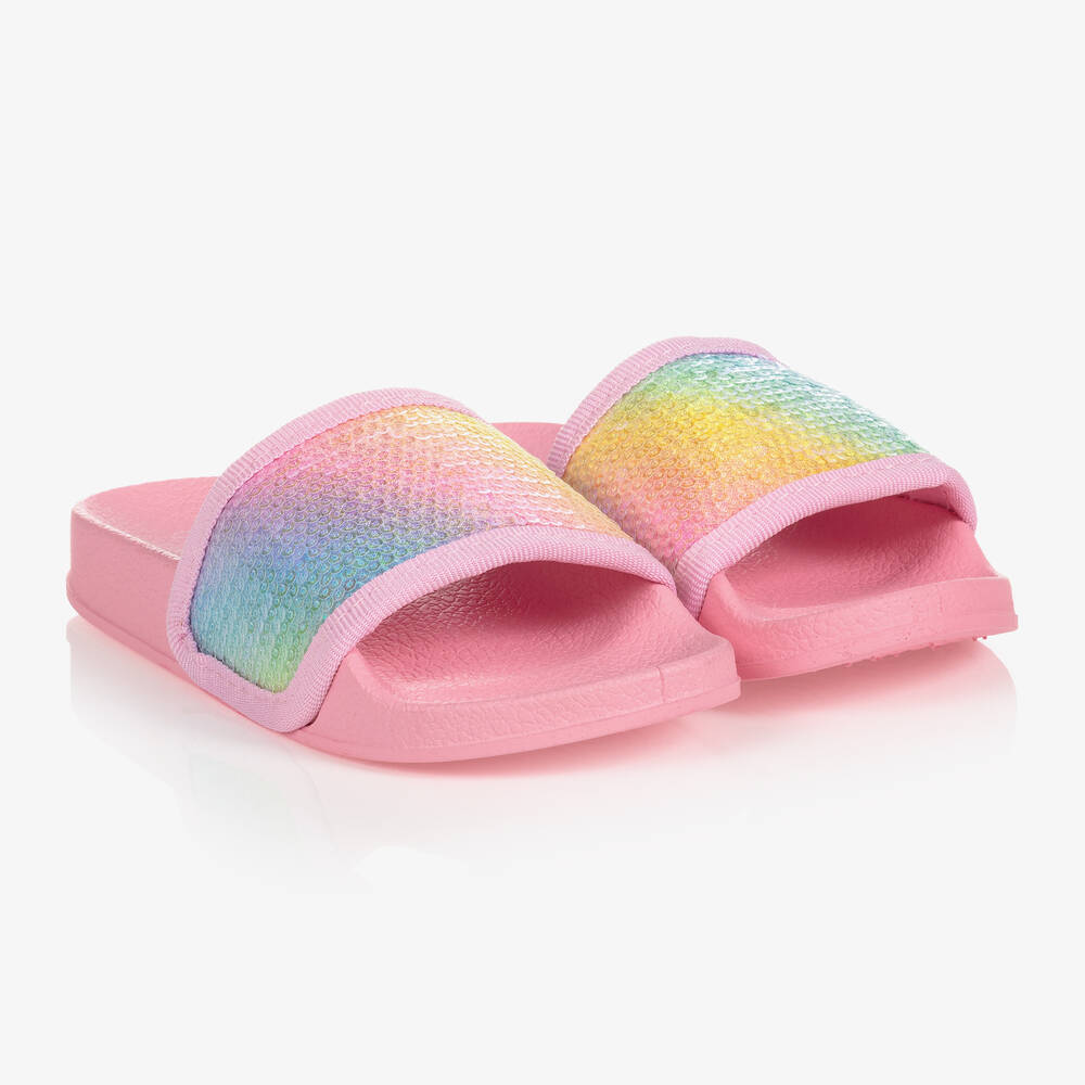 Lelli Kelly - Girls Pink Sequin Sliders | Childrensalon