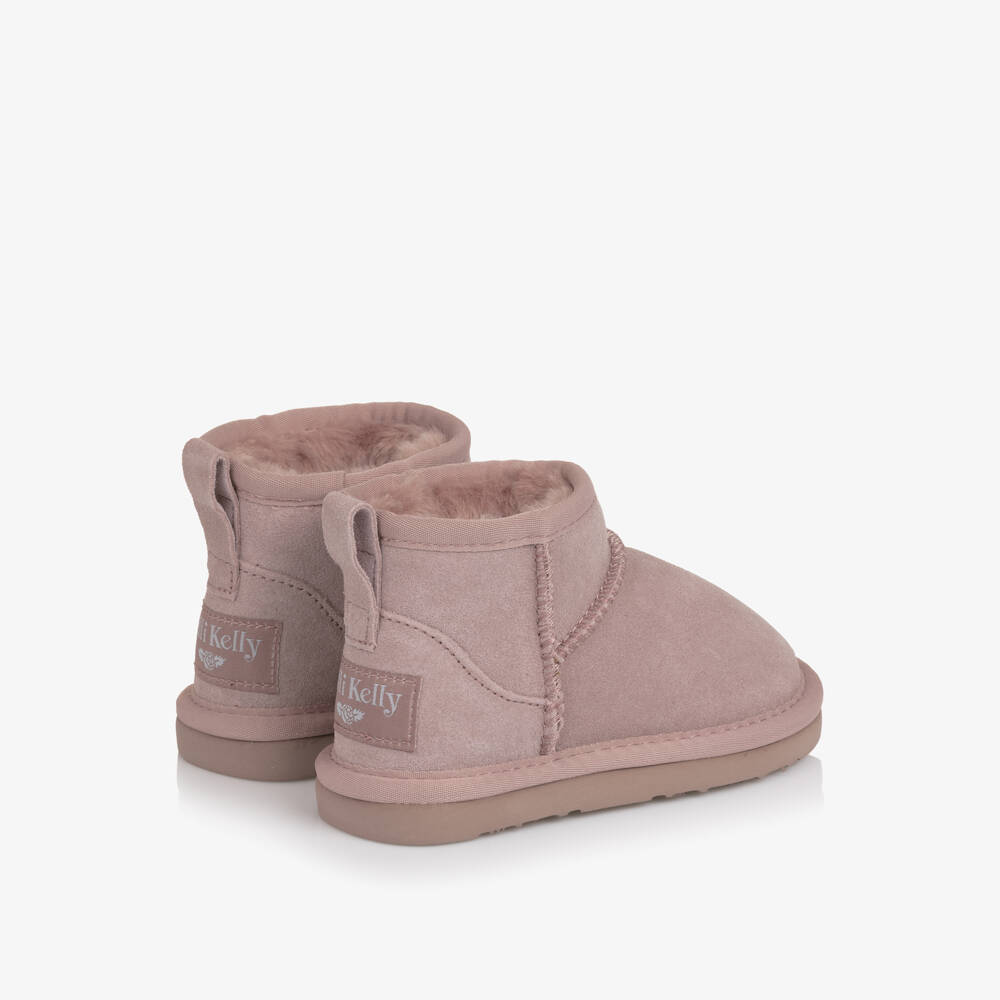 Lelli Kelly-Girls Pink Suede Leather Boots with Fleecy Lining | Childrensalon Outlet