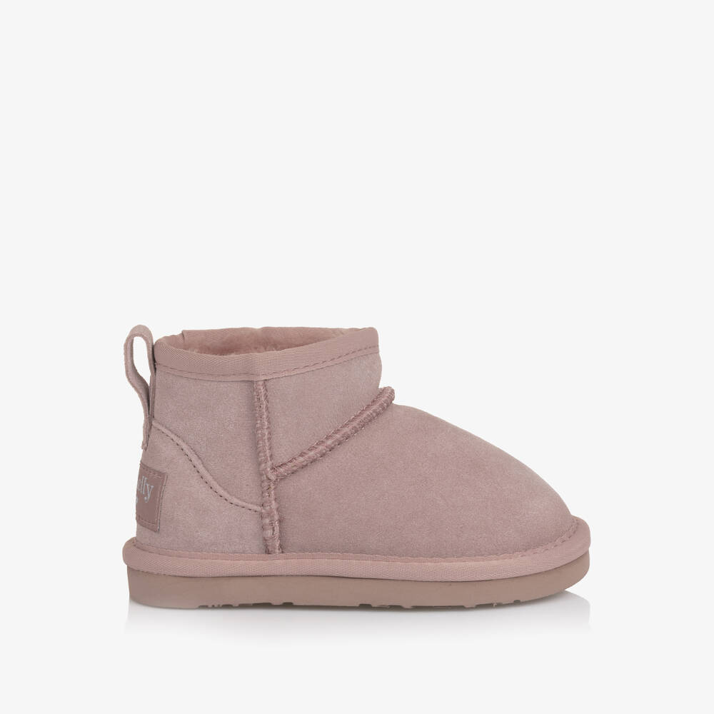 Lelli Kelly-Girls Pink Suede Leather Boots with Fleecy Lining | Childrensalon Outlet