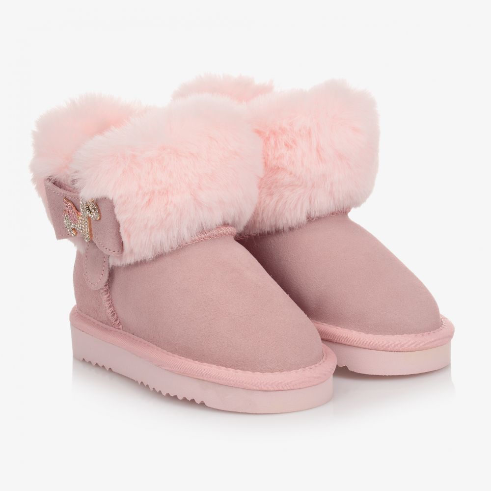 Lelli Kelly - Girls Pink Suede Unicorn Boots | Childrensalon