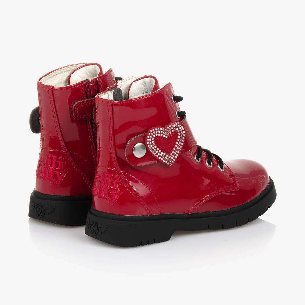 Lelli Kelly Girls Red Faux Patent Leather Boots