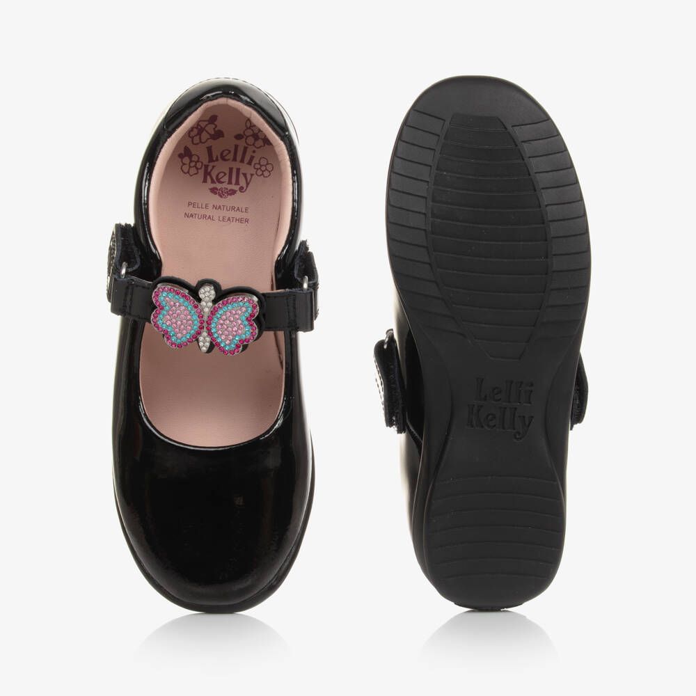 Lelli Kelly-Girls Shimmering Black Butterfly Shoes | Childrensalon Outlet