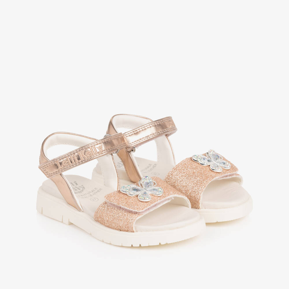 Lelli Kelly-Girls Shimmering Gold Butterfly Sandals | Childrensalon Outlet