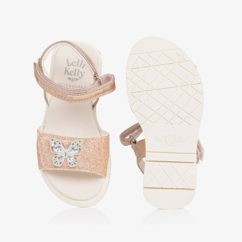Lelli Kelly-Girls Shimmering Gold Butterfly Sandals | Childrensalon Outlet