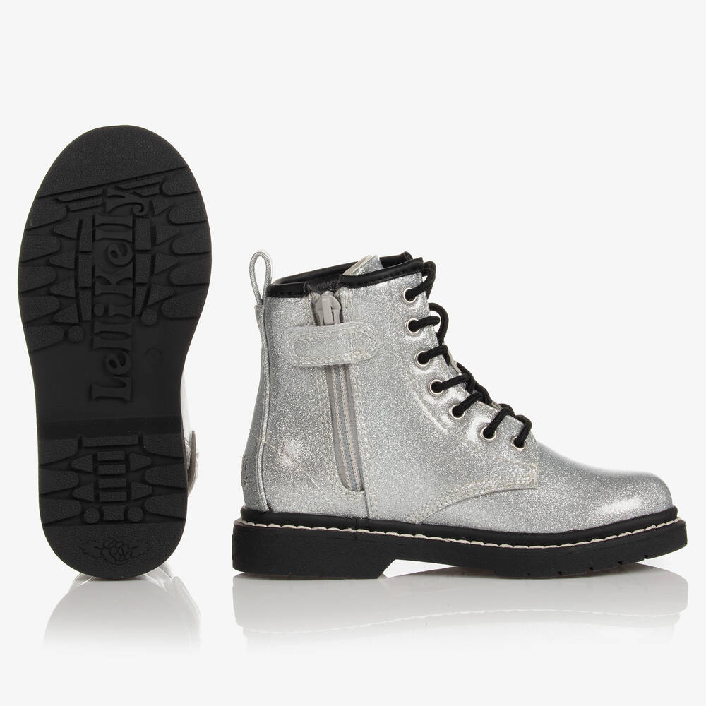 Lelli Kelly Girls Silver Glitter Ankle Boots Childrensalon Outlet