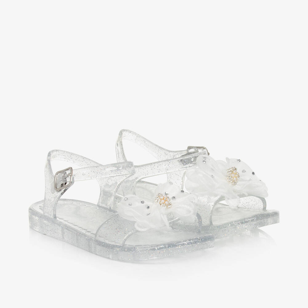 Lelli Kelly Girls Silver Glitter Jelly Sandals Childrensalon Outlet