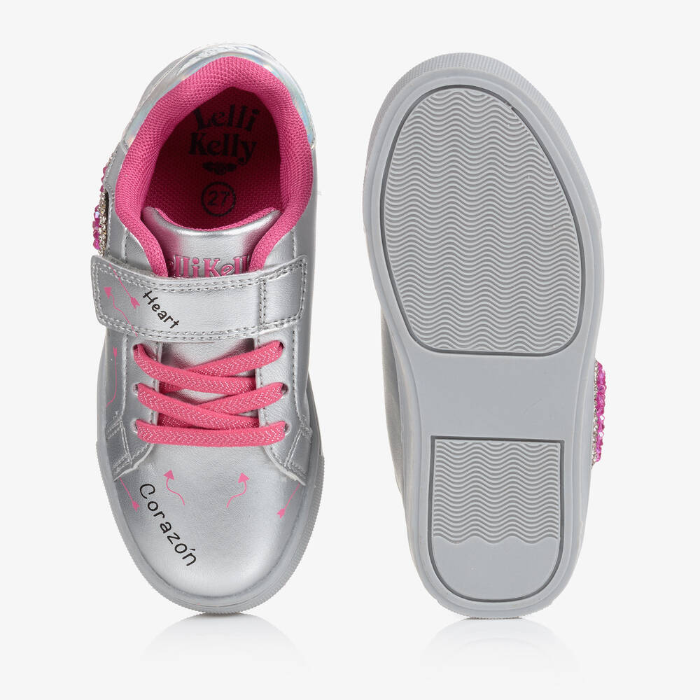 Lelli kelly silver trainers discount