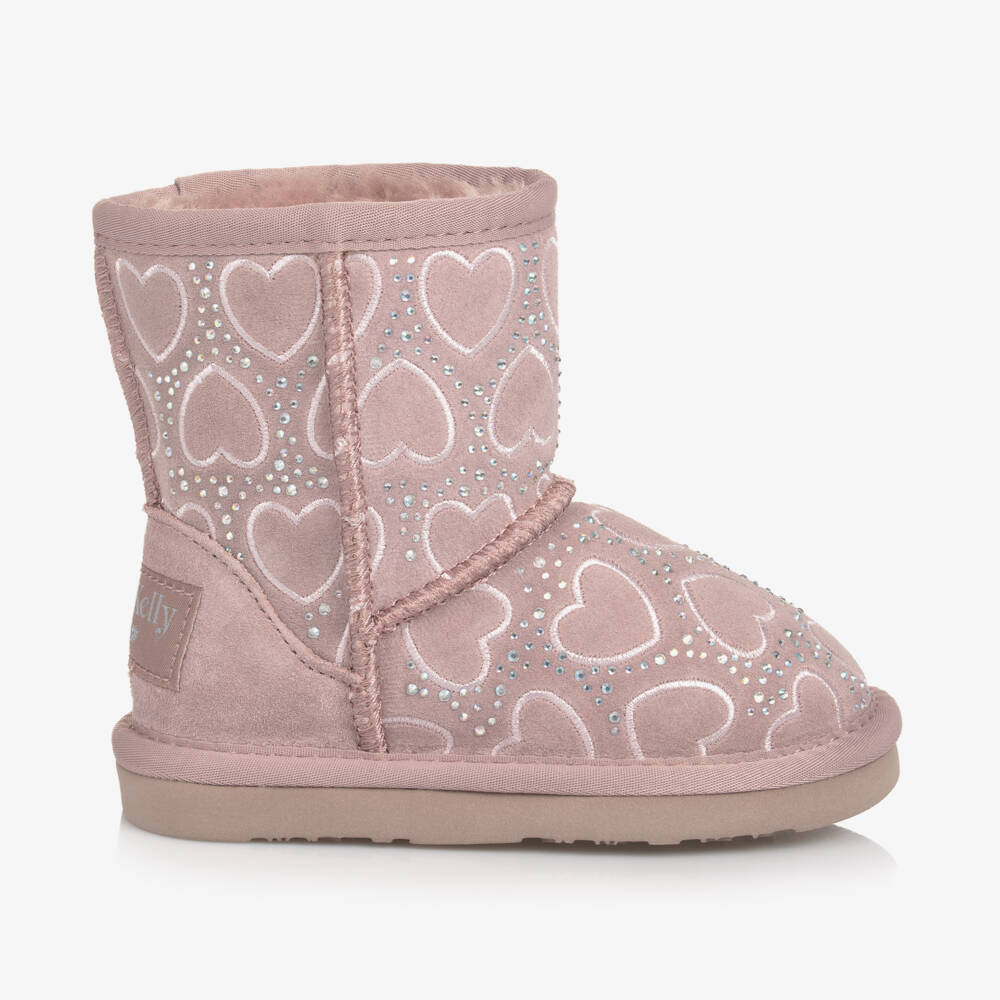 ليلي كيلي-أحذية بنات من الشامواه بتصميم قلب لامع | Childrensalon Outlet