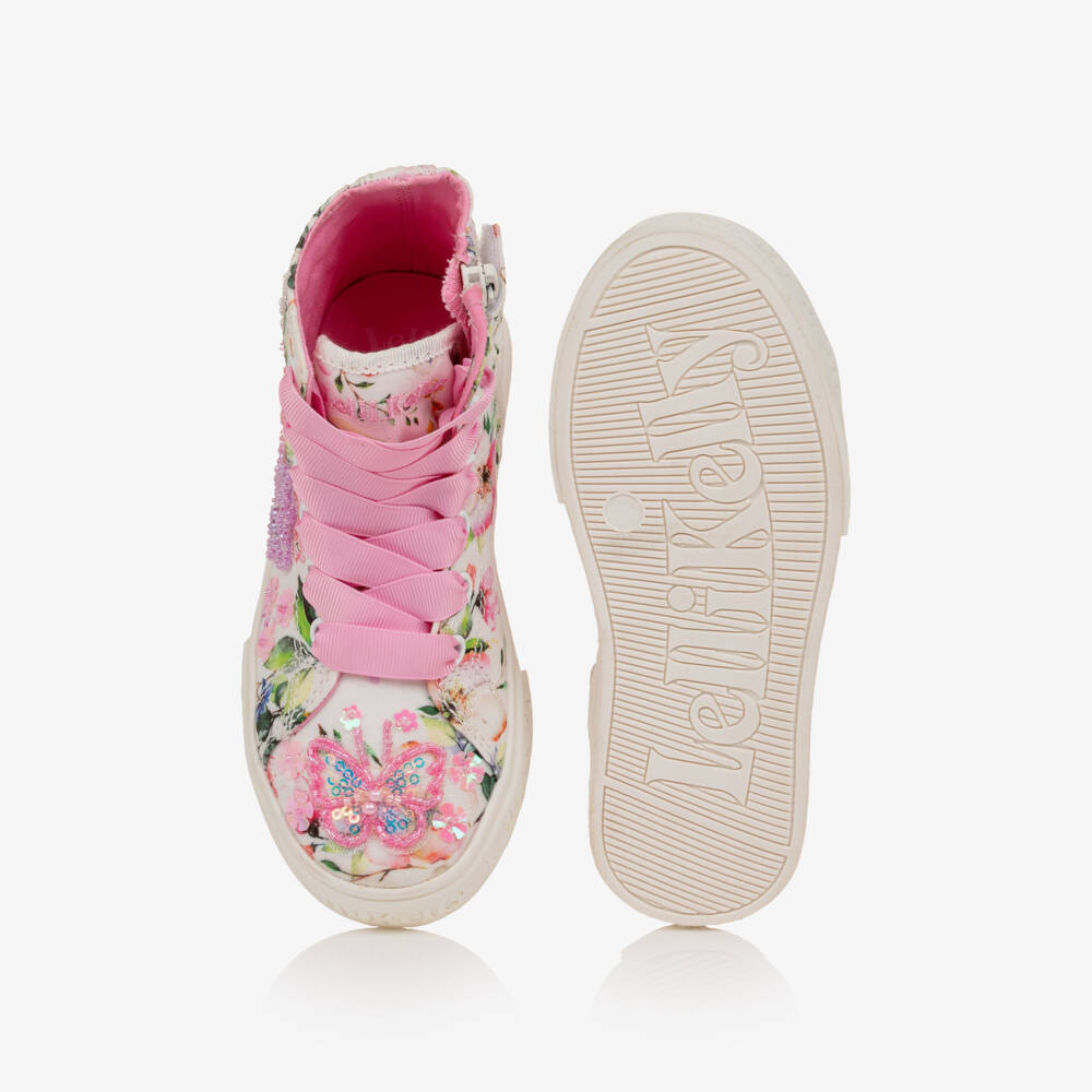 Lelli Kelly-Girls White Flower Hi-Top Trainers | Childrensalon Outlet
