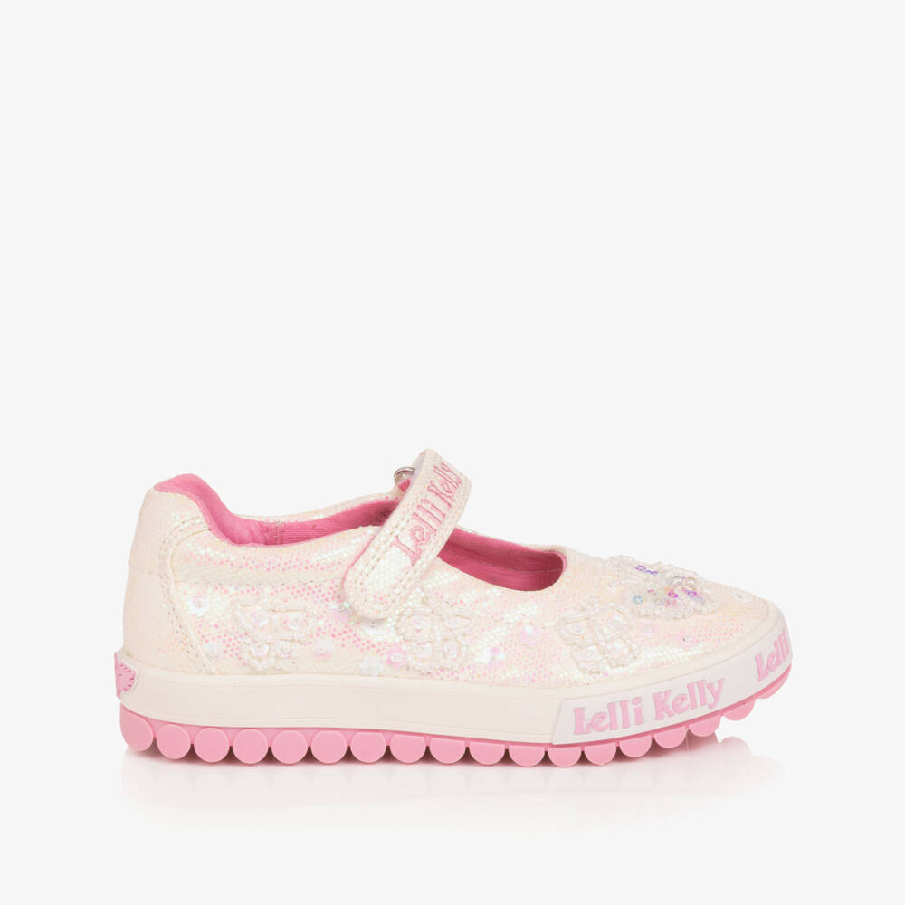 Lelli Kelly-Girls White Glitter Butterfly Pumps | Childrensalon Outlet